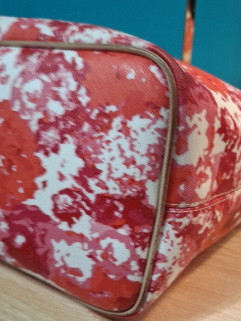 Coach Peyton Red & Pink Floral Print Tote - Picture 10 of 15